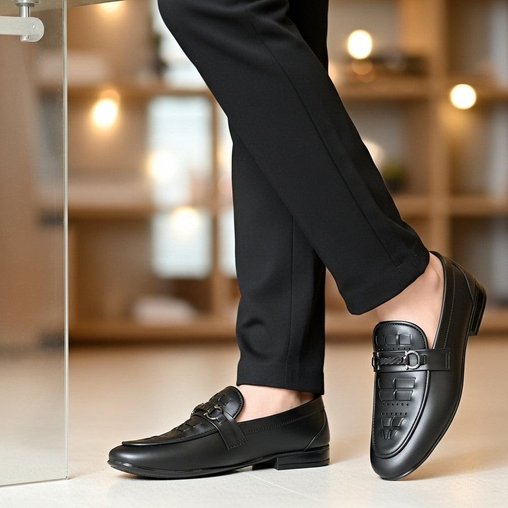 Regal Buckle Black Loafers